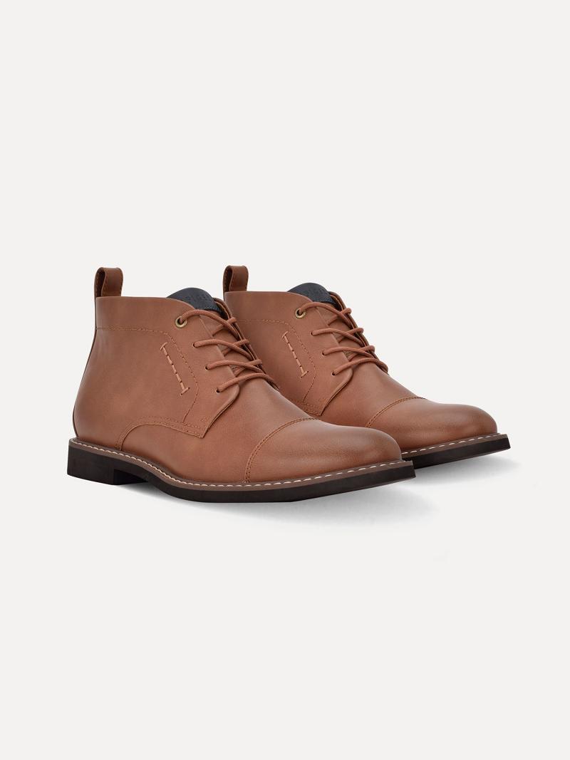 Férfi Tommy Hilfiger Solid plain-toe Csizma Barna | HU 1474KOR